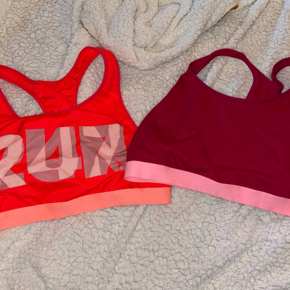 Old Navy Active Red and Pink Bras